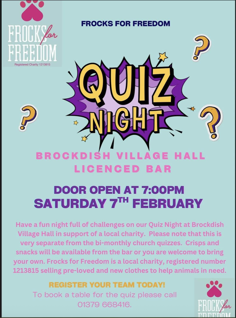 Frocks for Freedom charity event 7th February 2026.